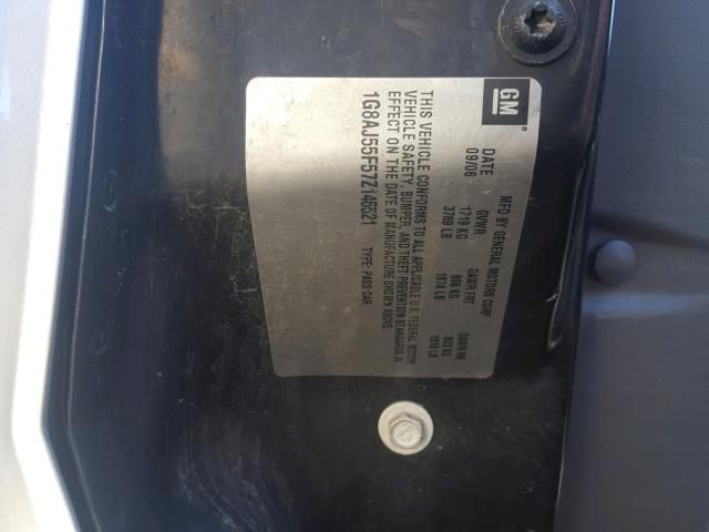 1G8AJ55F57Z146521 - 2007 SATURN ION LEVEL SILVER photo 10