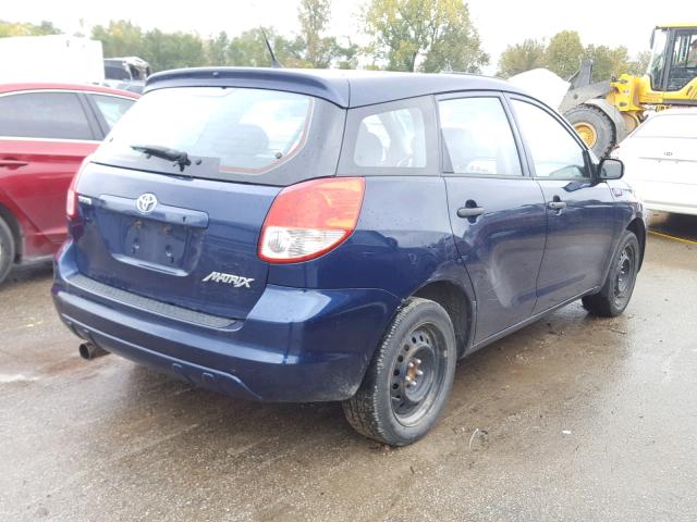 2T1KR32E23C007633 - 2003 TOYOTA MATRIX BLUE photo 4