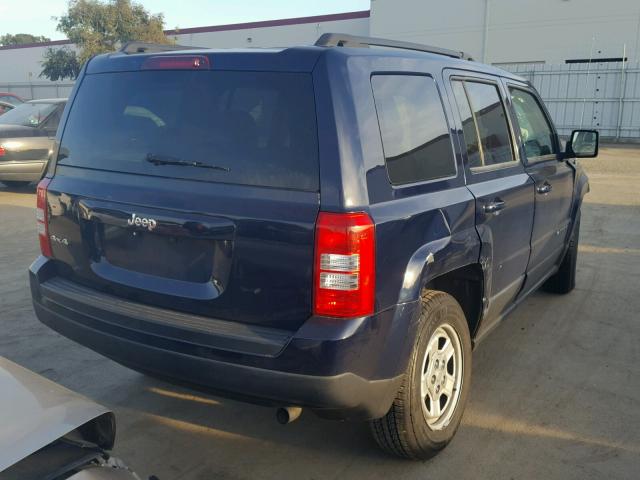 1C4NJRBB1ED815751 - 2014 JEEP PATRIOT SP BLUE photo 4