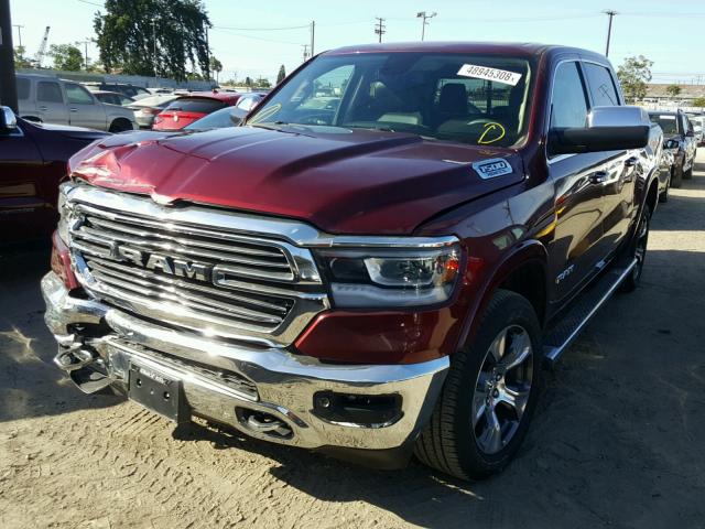 1C6SRFJT8KN515125 - 2019 RAM 1500 LARAM BURGUNDY photo 2