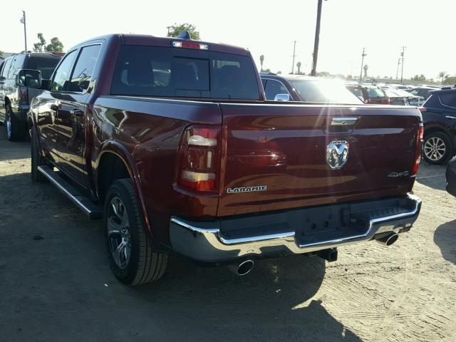 1C6SRFJT8KN515125 - 2019 RAM 1500 LARAM BURGUNDY photo 3