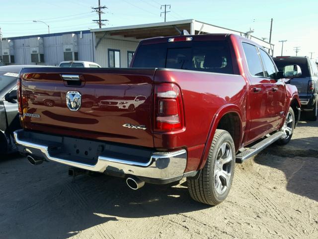 1C6SRFJT8KN515125 - 2019 RAM 1500 LARAM BURGUNDY photo 4