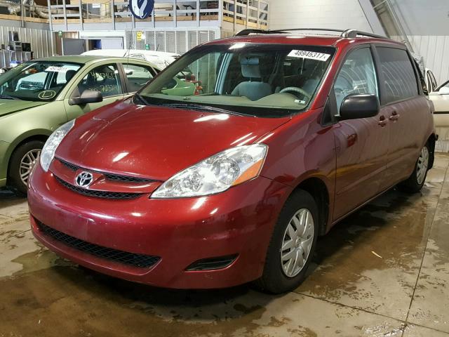 5TDZK23C29S249204 - 2009 TOYOTA SIENNA CE MAROON photo 2