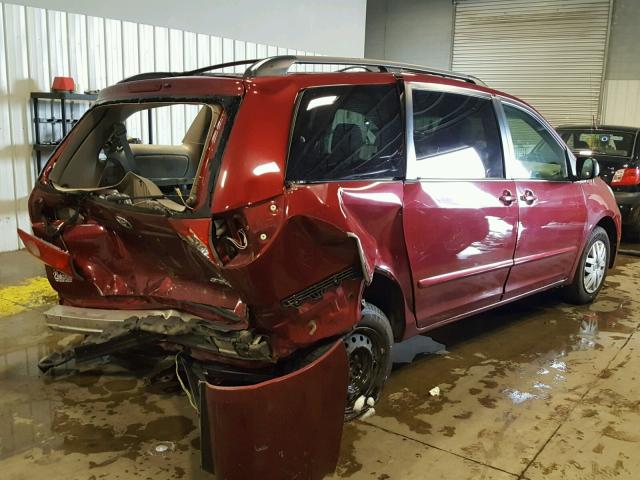 5TDZK23C29S249204 - 2009 TOYOTA SIENNA CE MAROON photo 4