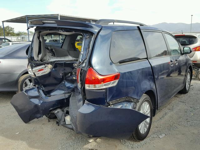 5TDYK3DC4CS221315 - 2012 TOYOTA SIENNA XLE BLUE photo 4