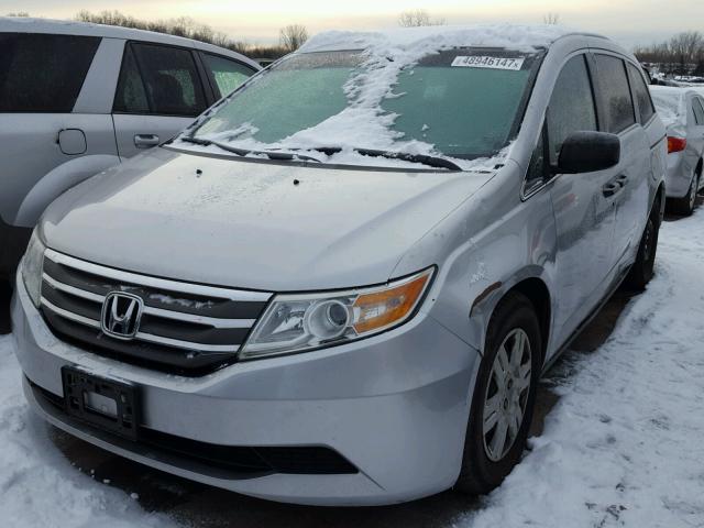 5FNRL5H2XBB066660 - 2011 HONDA ODYSSEY LX SILVER photo 2