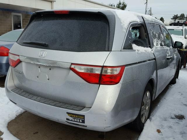 5FNRL5H2XBB066660 - 2011 HONDA ODYSSEY LX SILVER photo 4