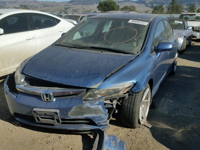 1HGFA16596L057483 - 2006 HONDA CIVIC LX BLUE photo 2