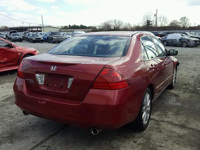 1HGCM66467A057369 - 2007 HONDA ACCORD SE RED photo 4