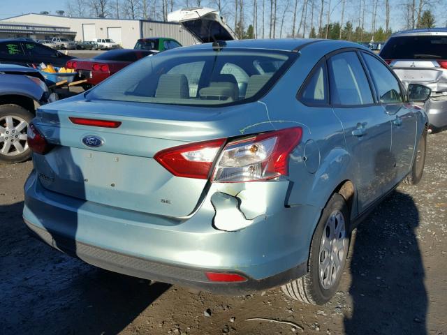 1FAHP3F20CL411285 - 2012 FORD FOCUS SE TEAL photo 4