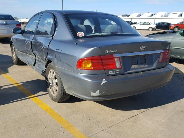 KNAGD126025104274 - 2002 KIA OPTIMA MAG BLUE photo 3