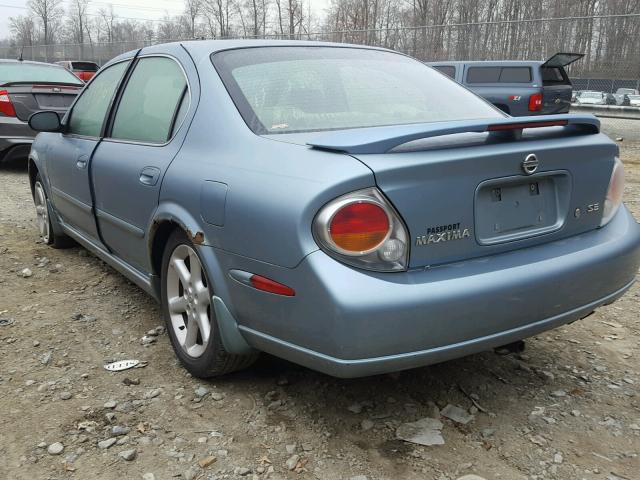 JN1DA31D42T413884 - 2002 NISSAN MAXIMA GLE BLUE photo 3