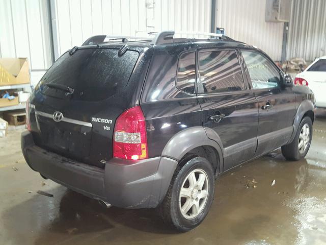 KM8JN72D65U067387 - 2005 HYUNDAI TUCSON GLS BLACK photo 4