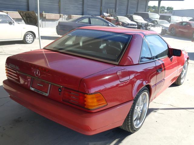 WDBFA66E2LF011658 - 1990 MERCEDES-BENZ 500 SL RED photo 4