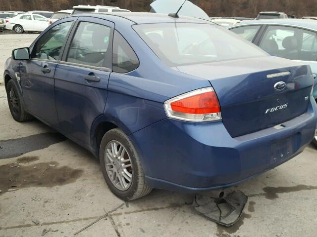 1FAHP35N68W245050 - 2008 FORD FOCUS SE BLUE photo 3