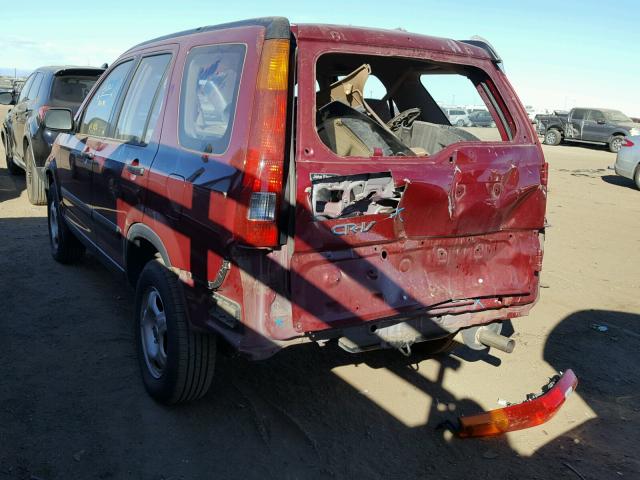 JHLRD78404C007260 - 2004 HONDA CR-V LX RED photo 3