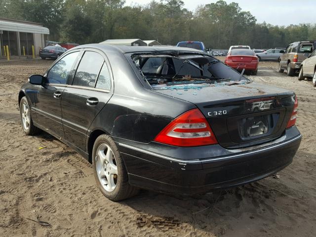 WDBRF64J41F118691 - 2001 MERCEDES-BENZ C 320 BLACK photo 3