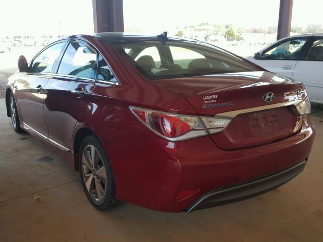 KMHEC4A49BA015434 - 2011 HYUNDAI SONATA HYB RED photo 3