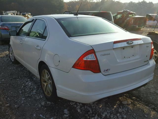 3FAHP0JGXCR350272 - 2012 FORD FUSION SEL WHITE photo 3