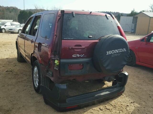 SHSRD78896U417599 - 2006 HONDA CR-V EX MAROON photo 3