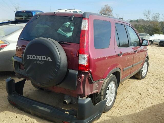 SHSRD78896U417599 - 2006 HONDA CR-V EX MAROON photo 4