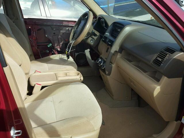SHSRD78896U417599 - 2006 HONDA CR-V EX მუქწითელი ფოტო 5