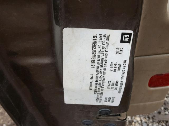 1G1NE52J62M619121 - 2002 CHEVROLET MALIBU LS 棕色 照片 10