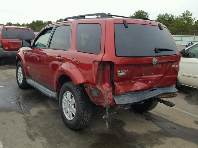 4M2CU911X8KJ51158 - 2008 MERCURY MARINER RED photo 3