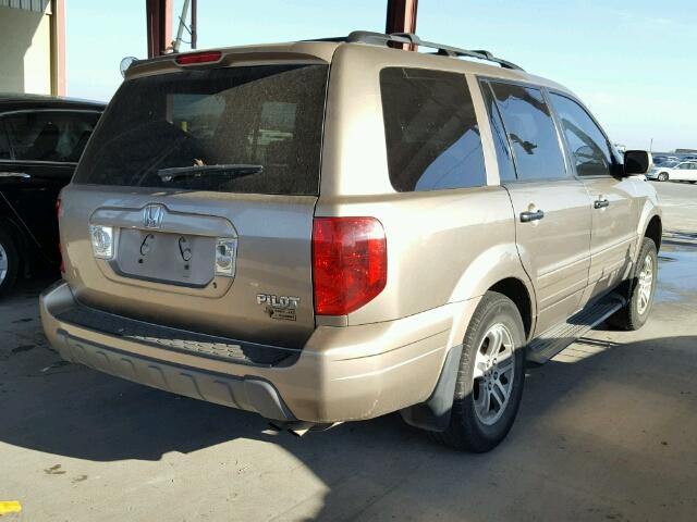 2HKYF18504H512826 - 2004 HONDA PILOT EXL GOLD photo 4