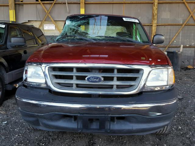 1FTZX17291NB12249 - 2001 FORD F150 MAROON photo 9