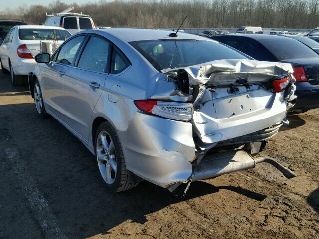 3FA6P0H72DR360048 - 2013 FORD FUSION SE SILVER photo 3