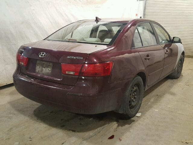 5NPET46C99H504620 - 2009 HYUNDAI SONATA GLS MAROON photo 4