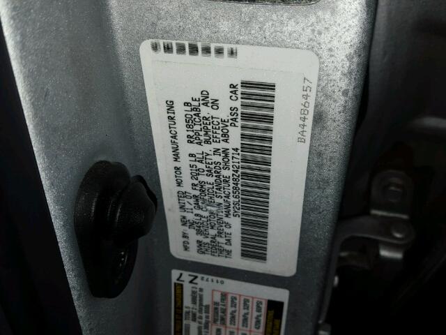 5Y2SL65848Z421714 - 2008 PONTIAC VIBE SILVER photo 10