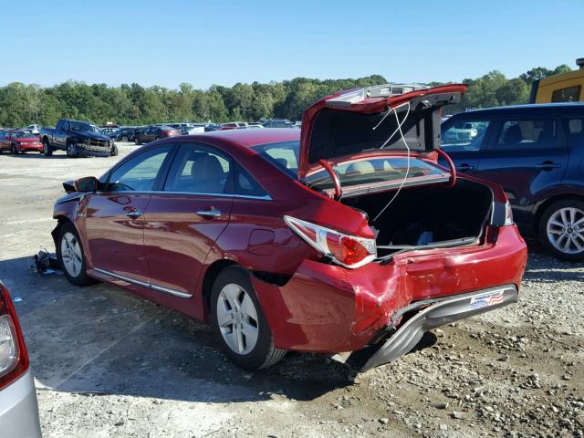 KMHEC4A41CA043942 - 2012 HYUNDAI SONATA HYB RED photo 3