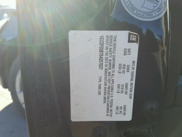 1G2ZF55B764257627 - 2006 PONTIAC G6 SE BLACK photo 10