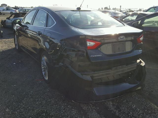 3FA6P0H9XER243692 - 2014 FORD FUSION SE BLACK photo 3