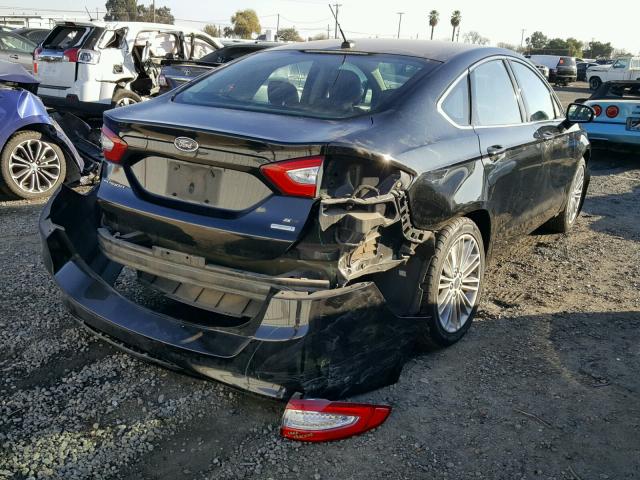 3FA6P0H9XER243692 - 2014 FORD FUSION SE BLACK photo 4