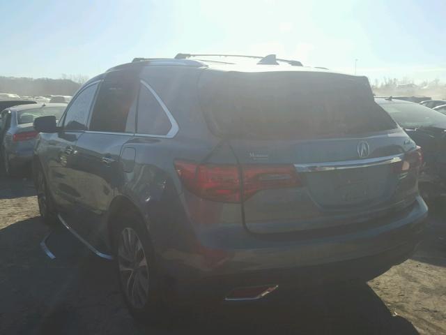 5FRYD3H40EB010163 - 2014 ACURA MDX TECHNO GRAY photo 3