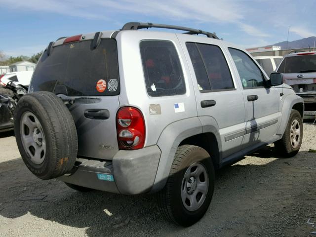 1J4GK48KX7W530211 - 2007 JEEP LIBERTY SP SILVER photo 4