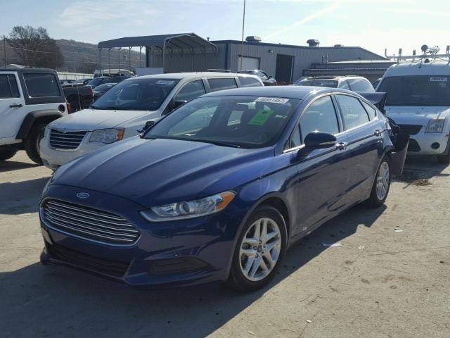 3FA6P0H70GR345990 - 2016 FORD FUSION SE BLUE photo 2