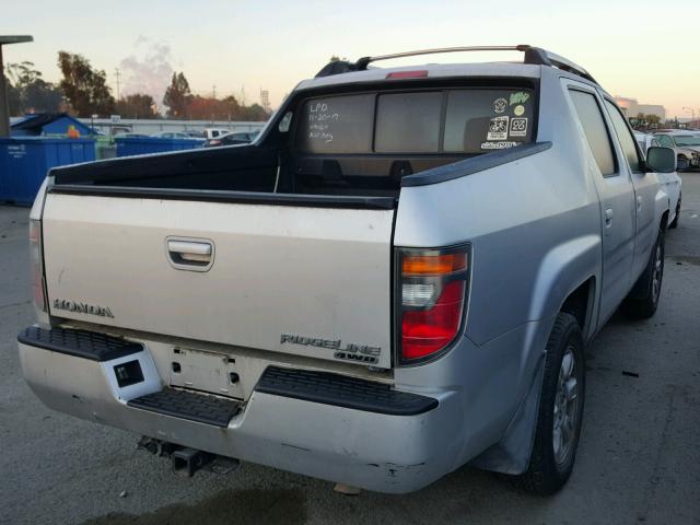 2HJYK16516H506863 - 2006 HONDA RIDGELINE SILVER photo 4