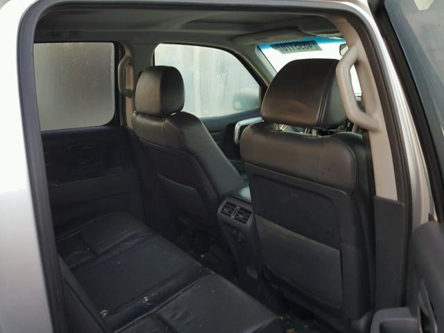 2HJYK16516H506863 - 2006 HONDA RIDGELINE SILVER photo 6