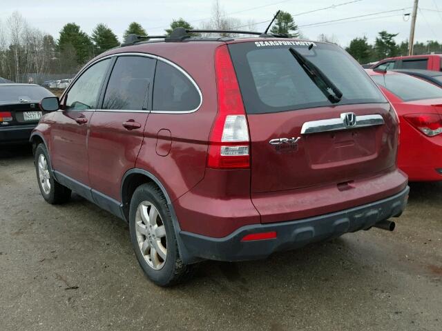 JHLRE48737C039680 - 2007 HONDA CR-V EXL BURGUNDY photo 3