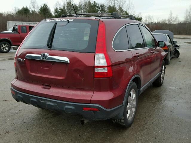 JHLRE48737C039680 - 2007 HONDA CR-V EXL BURGUNDY photo 4