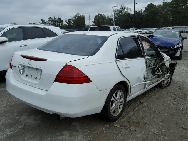 1HGCM56837A127665 - 2007 HONDA ACCORD EX WHITE photo 4