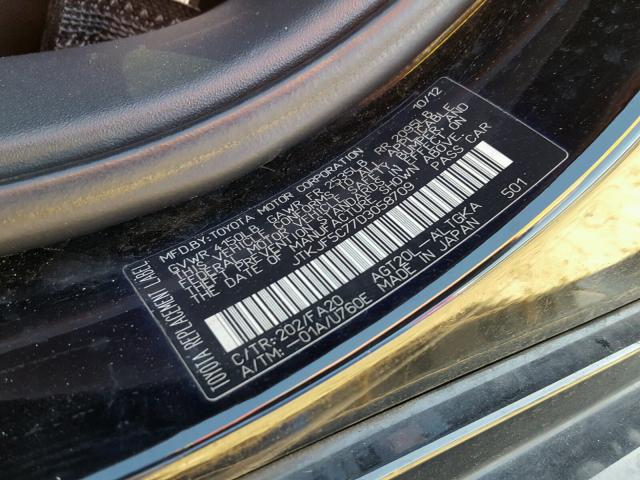 JTKJF5C77D3058709 - 2013 TOYOTA SCION TC 黑色 照片 10