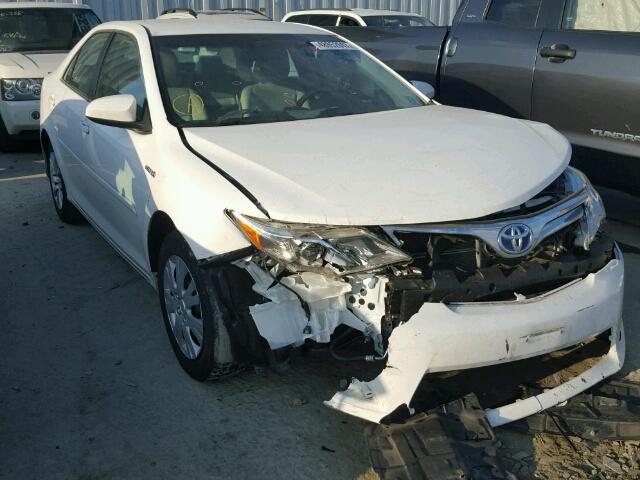 4T1BD1FK2EU115383 - 2014 TOYOTA CAMRY HYBR WHITE photo 1