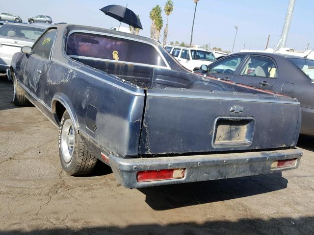 1GCCW80H0CR204877 - 1982 CHEVROLET EL CAMINO BLUE photo 3