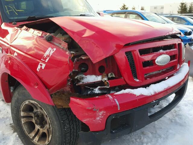 1FTYR44U27PA14609 - 2007 FORD RANGER SUP RED photo 9