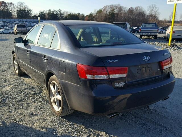 5NPEU46F66H118224 - 2006 HYUNDAI SONATA GLS BLACK photo 3